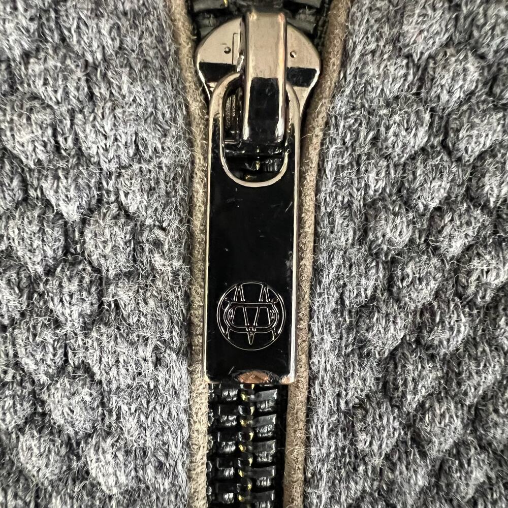 Massimo Dutti Zip Sweater Mens XL Gray Cotton Cashmere Knit Jacket Full Zip - Picture 6 of 12